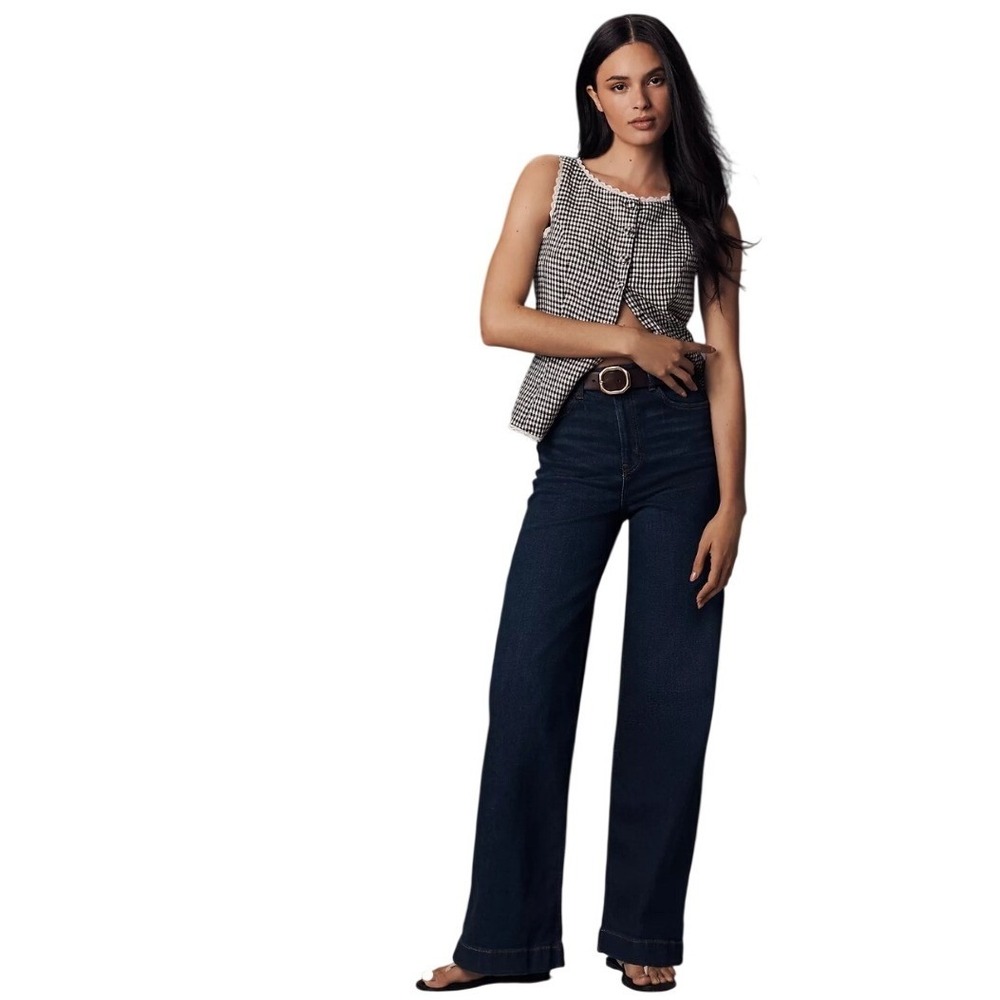 Reformation Bex Super Stretch High Rise Wide Jeans 30 Long NWT Dark Wash Wheeler